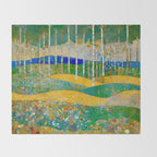 Klimt Style Flower Garden Paradise Throw Blanket Gallery Image 2