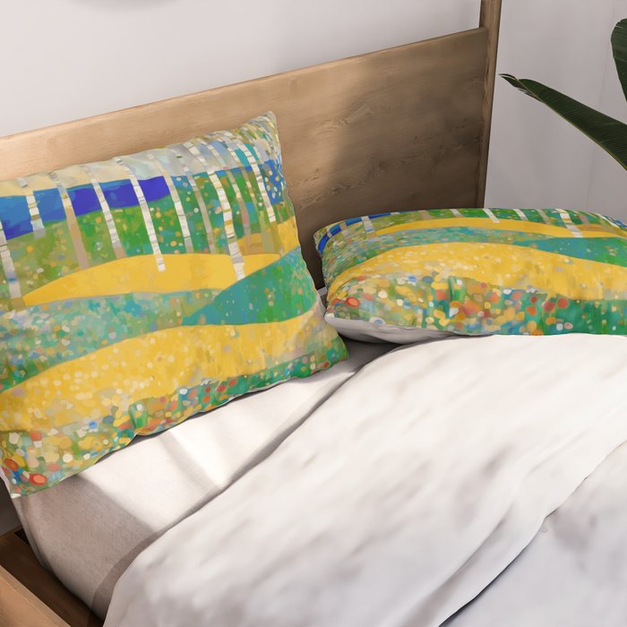 Klimt Style Flower Garden Paradise Pillow Sham Gallery Image 2