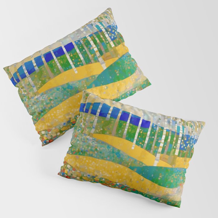 Klimt Style Flower Garden Paradise Pillow Sham Gallery Image 3