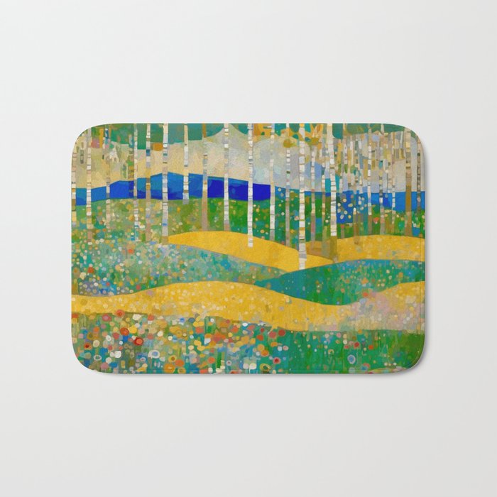 Klimt Style Flower Garden Paradise Bath Mat Gallery Image 1
