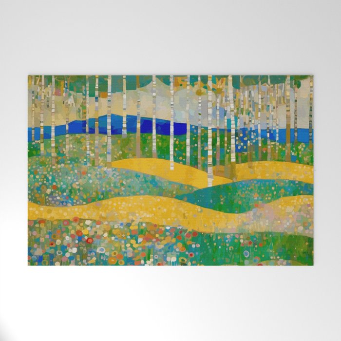Klimt Style Flower Garden Paradise Welcome Mat Gallery Image 1