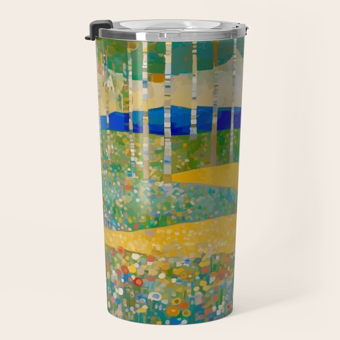 Klimt Style Flower Garden Paradise Travel Mug Gallery Image 3