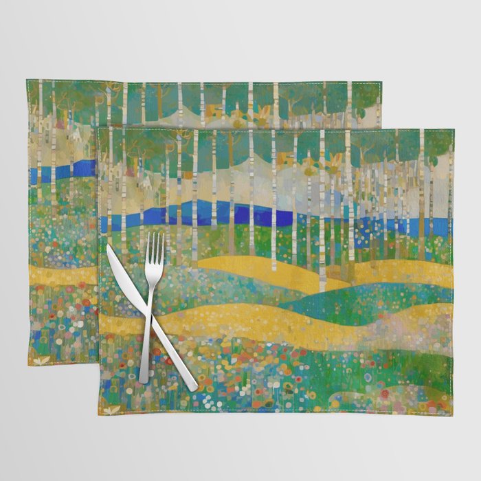 Klimt Style Flower Garden Paradise Placemat Gallery Image 1
