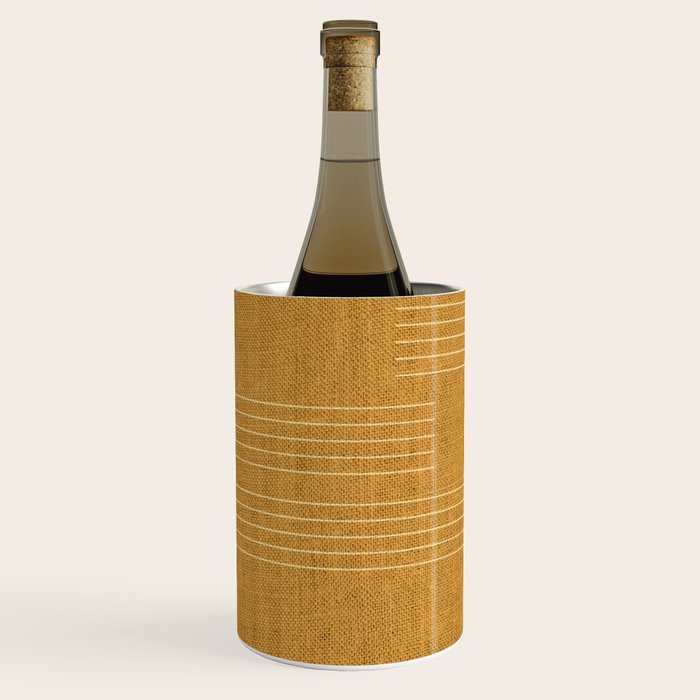 Minimal, Fine Stripe, Pattern, in Yellow Wine Chiller Gallery Image 2