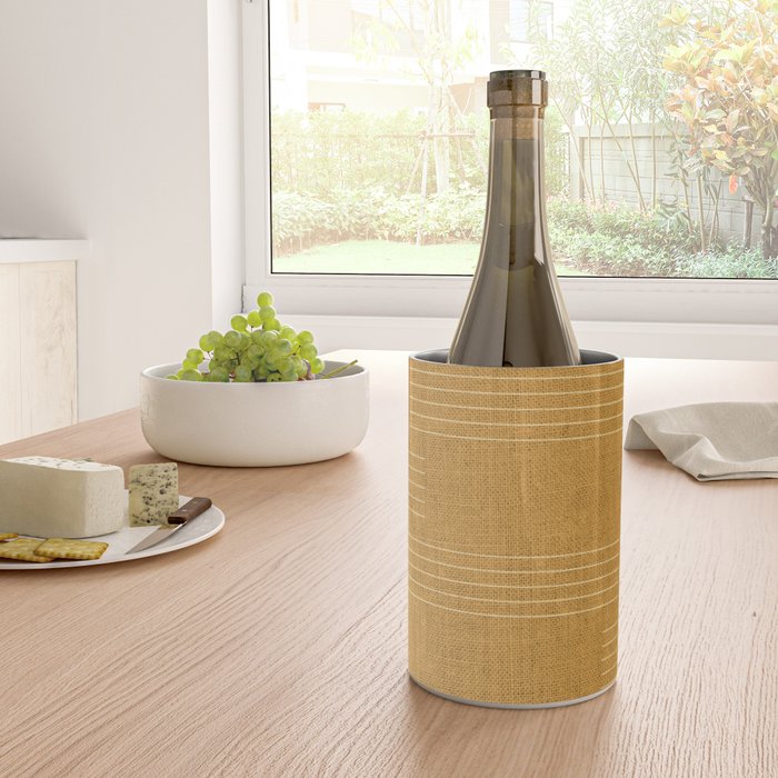 Minimal, Fine Stripe, Pattern, in Yellow Wine Chiller Gallery Image 4