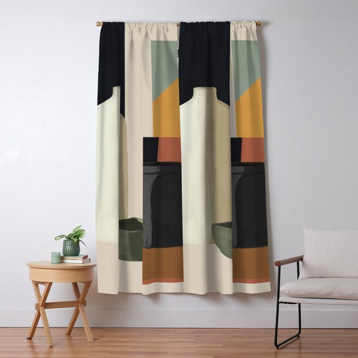 Abstract Art Vases 3 Window Curtain Gallery Image 5