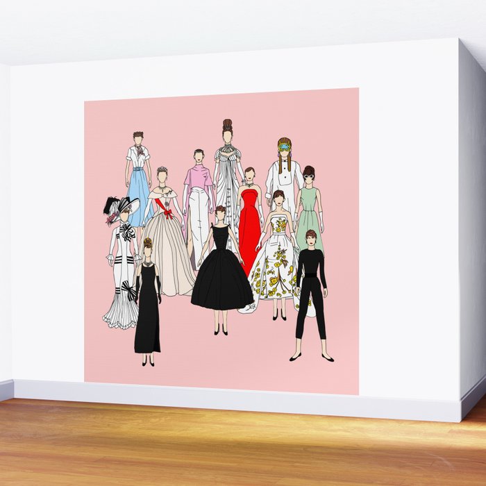 Think Pink Outfits Fashion Audrey Wall Mural Gallery Image 2
