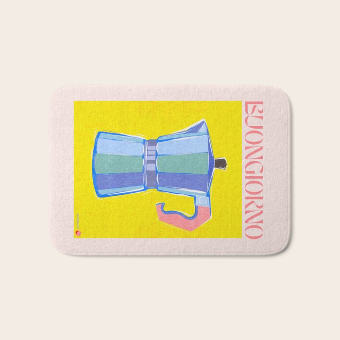 Buongiorno - Bold Retro Italian Coffee Maker Bath Mat Gallery Image 1