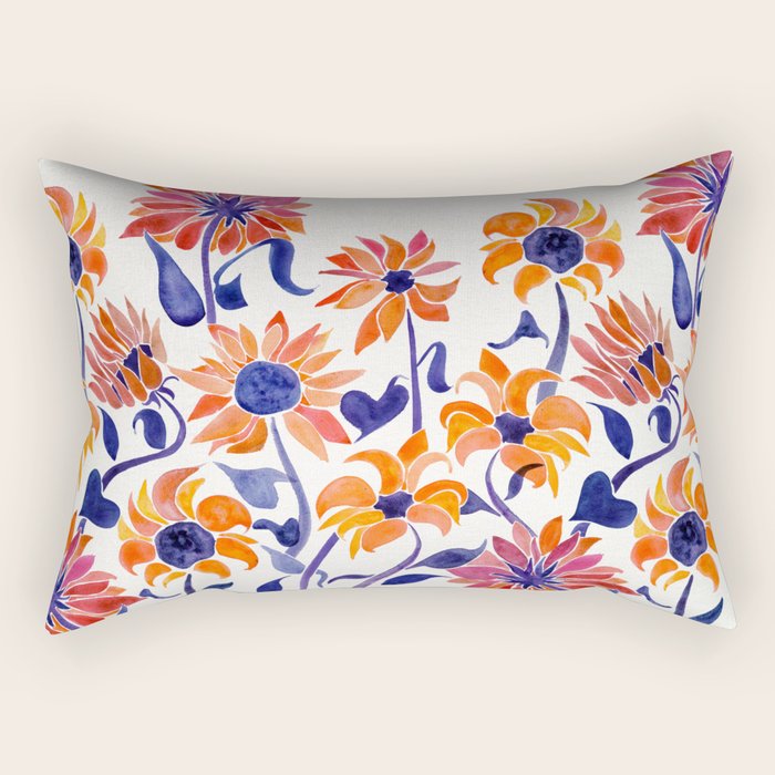 Sunflowers - Sunset Palette Rectangular Pillow Gallery Image 2