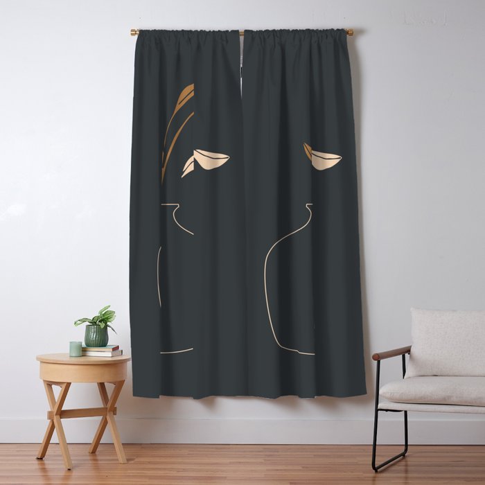 Minimal Abstract Art Vase Flower 6 Window Curtain Gallery Image 1