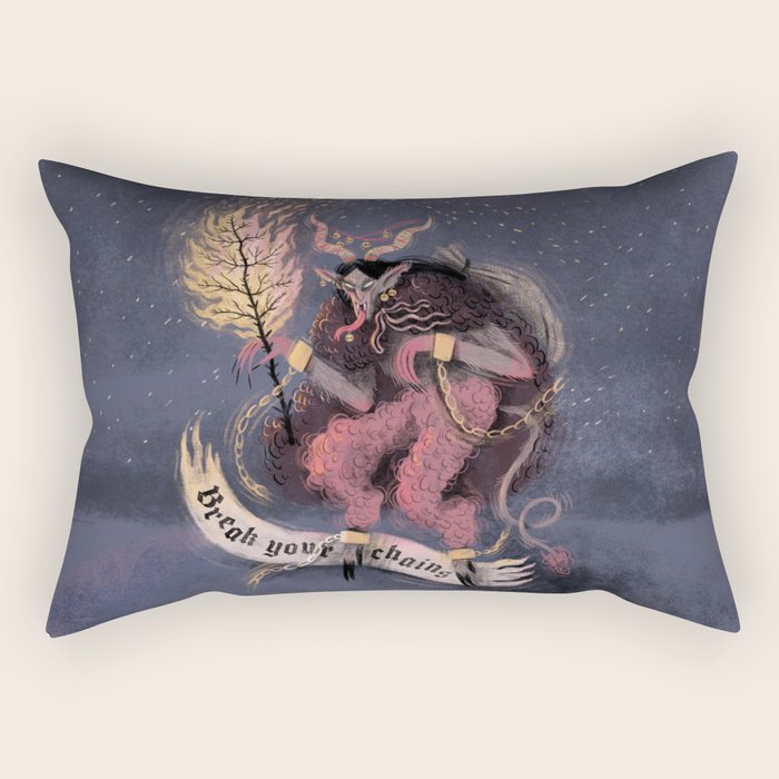 Krampus â Break your Chains! Rectangular Pillow Gallery Image 2
