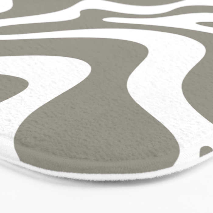 Liquid Swirl Abstract Pattern in Gray and White Bath Mat Gallery Image 3