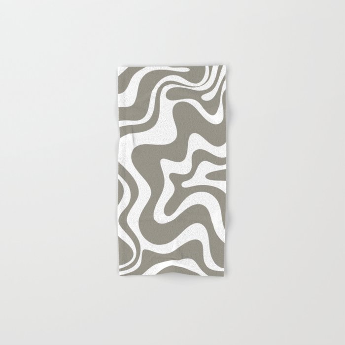 Liquid Swirl Abstract Pattern in Gray and White Bath Towel Gallery Image 1