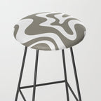 Liquid Swirl Abstract Pattern in Gray and White Stool Gallery Image 2