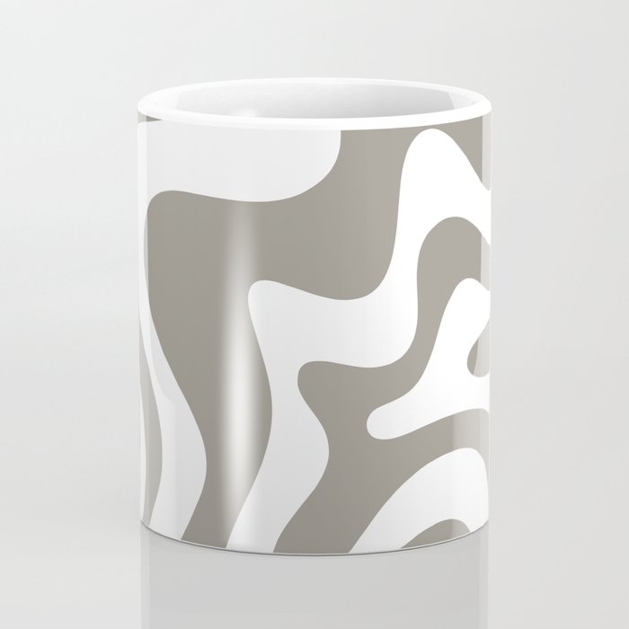 Liquid Swirl Abstract Pattern in Gray and White Coffee Mug Gallery Image 4