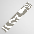 Liquid Swirl Abstract Pattern in Gray and White Table Runner Gallery Image 3