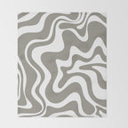 Liquid Swirl Abstract Pattern in Gray and White Throw Blanket Gallery Image 2