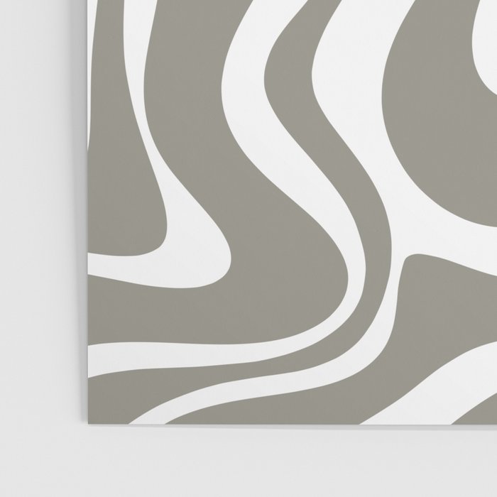 Liquid Swirl Abstract Pattern in Gray and White Poster Gallery Image 3