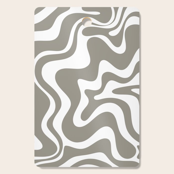 Liquid Swirl Abstract Pattern in Gray and White Cutting Board Gallery Image 1