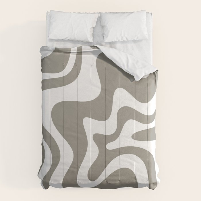 Liquid Swirl Abstract Pattern in Gray and White Comforter Gallery Image 6