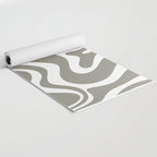 Liquid Swirl Abstract Pattern in Gray and White Yoga Mat Gallery Image 2