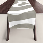Liquid Swirl Abstract Pattern in Gray and White Table Runner Gallery Image 1