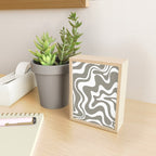 Liquid Swirl Abstract Pattern in Gray and White Mini Art Print Gallery Image 2