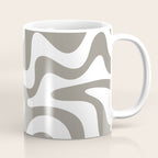 Liquid Swirl Abstract Pattern in Gray and White Coffee Mug Gallery Image 1