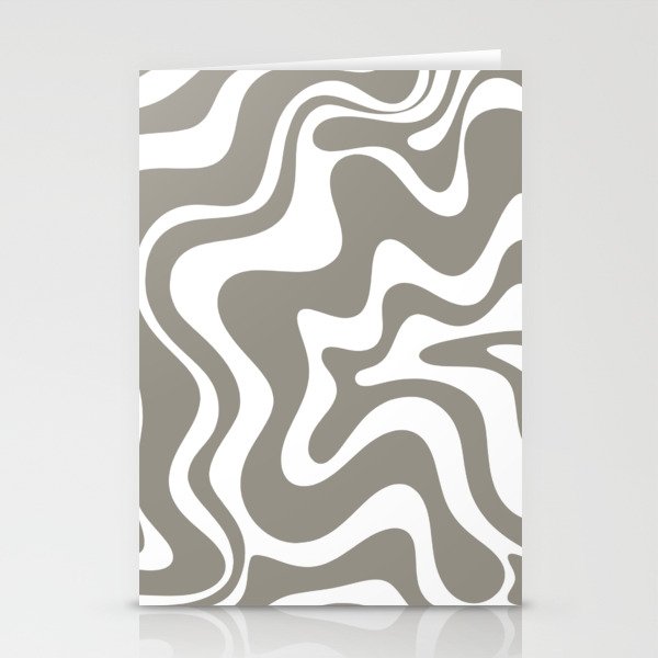 Liquid Swirl Abstract Pattern in Gray and White Stationery Card Gallery Image 2