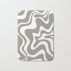 Liquid Swirl Abstract Pattern in Gray and White Bath Mat Gallery Image 1
