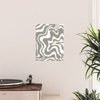 Liquid Swirl Abstract Pattern in Gray and White Poster Gallery Image 2