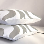Liquid Swirl Abstract Pattern in Gray and White Pillow Sham Gallery Image 3