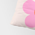La Fleur | 05 - Abstract Retro Flower Print Pink Orange And Neutral Boho Decor Modern Floral Pillow Sham Gallery Image 4