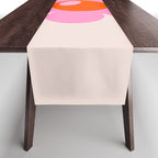 La Fleur | 05 - Abstract Retro Flower Print Pink Orange And Neutral Boho Decor Modern Floral Table Runner Gallery Image 1