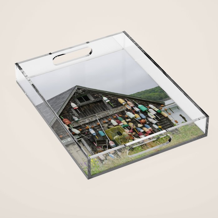 Fish House - travel photography Maine New England building Acrylic Tray Gallery Image 1