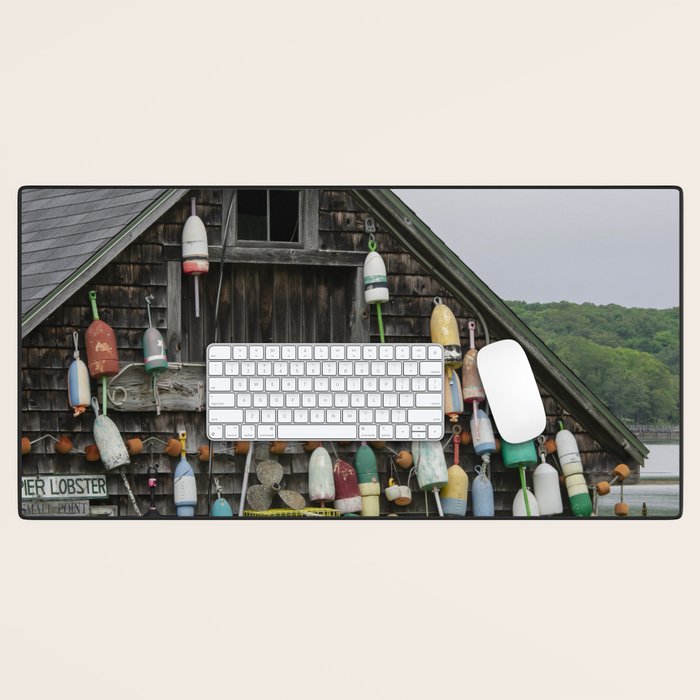 Fish House - travel photography Maine New England building Desk Mat Gallery Image 1