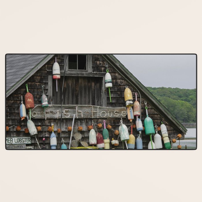 Fish House - travel photography Maine New England building Desk Mat Gallery Image 3