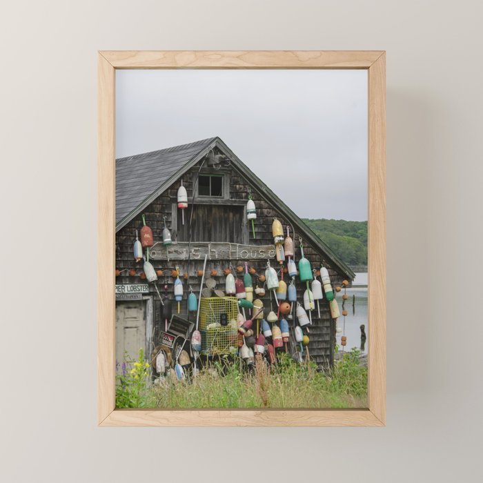 Fish House - travel photography Maine New England building Mini Art Print Gallery Image 1