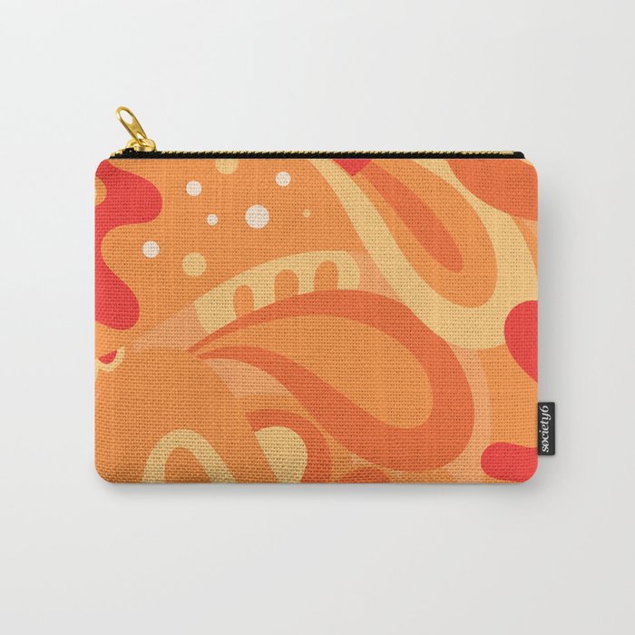 So Trippy Retro Psychedelic Abstract Pattern 2 in Orange Tangerine Tones Carry All Pouch Gallery Image 1