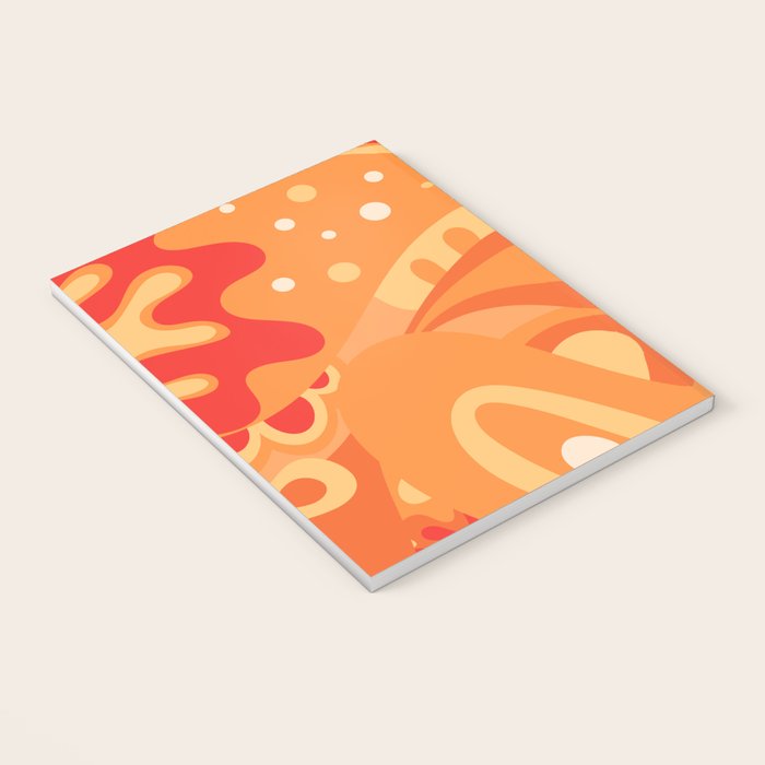 So Trippy Retro Psychedelic Abstract Pattern 2 in Orange Tangerine Tones Notebook Gallery Image 3