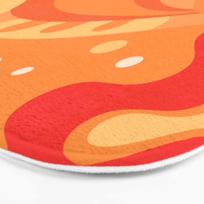 So Trippy Retro Psychedelic Abstract Pattern 2 in Orange Tangerine Tones Bath Mat Gallery Image 3