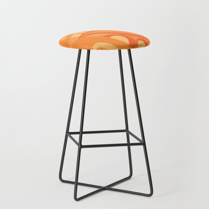 So Trippy Retro Psychedelic Abstract Pattern 2 in Orange Tangerine Tones Stool Gallery Image 1