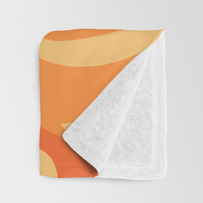 So Trippy Retro Psychedelic Abstract Pattern 2 in Orange Tangerine Tones Throw Blanket Gallery Image 3