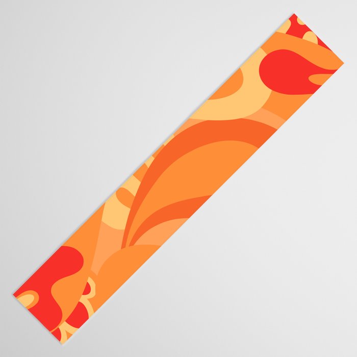 So Trippy Retro Psychedelic Abstract Pattern 2 in Orange Tangerine Tones Table Runner Gallery Image 3