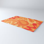 So Trippy Retro Psychedelic Abstract Pattern 2 in Orange Tangerine Tones Rug Gallery Image 3