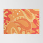So Trippy Retro Psychedelic Abstract Pattern 2 in Orange Tangerine Tones Rug Gallery Image 2