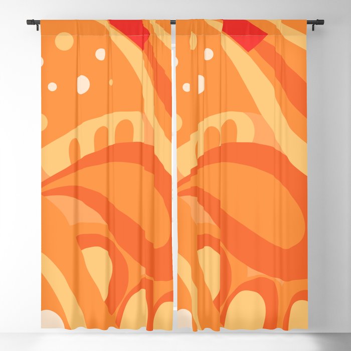 So Trippy Retro Psychedelic Abstract Pattern 2 in Orange Tangerine Tones Window Curtain Gallery Image 1