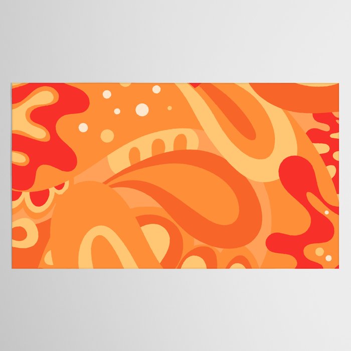So Trippy Retro Psychedelic Abstract Pattern 2 in Orange Tangerine Tones Tablecloth Gallery Image 2