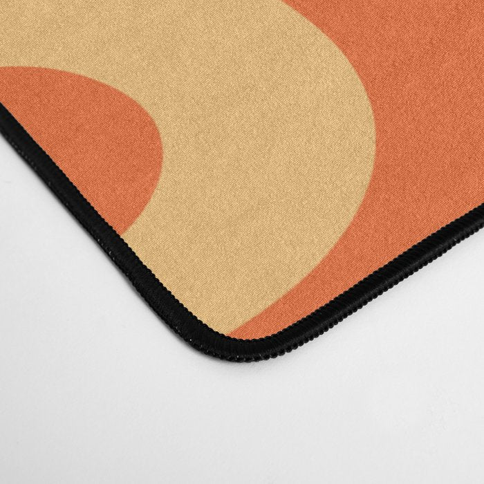 So Trippy Retro Psychedelic Abstract Pattern 2 in Orange Tangerine Tones Desk Mat Gallery Image 4