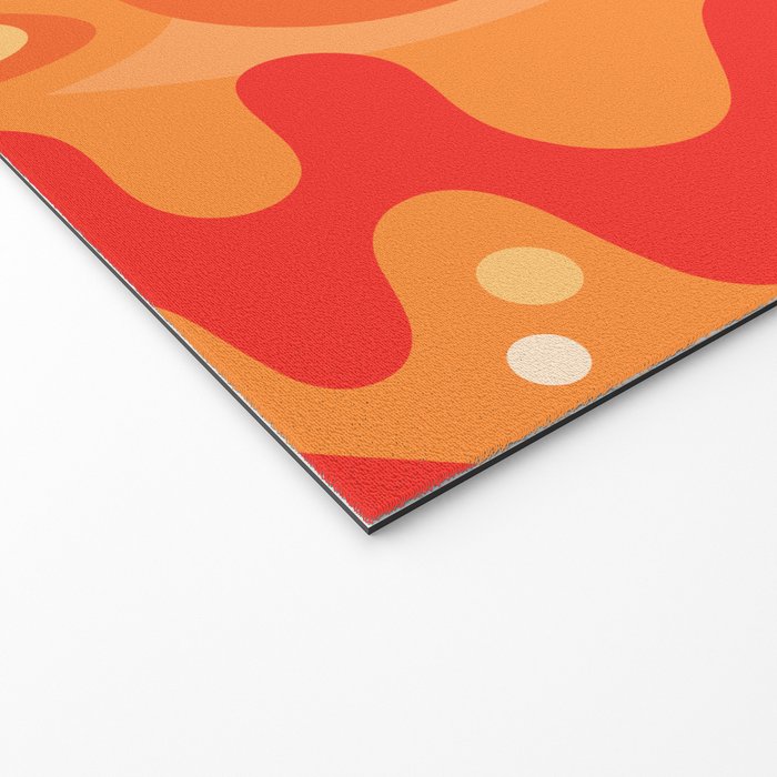 So Trippy Retro Psychedelic Abstract Pattern 2 in Orange Tangerine Tones Welcome Mat Gallery Image 2